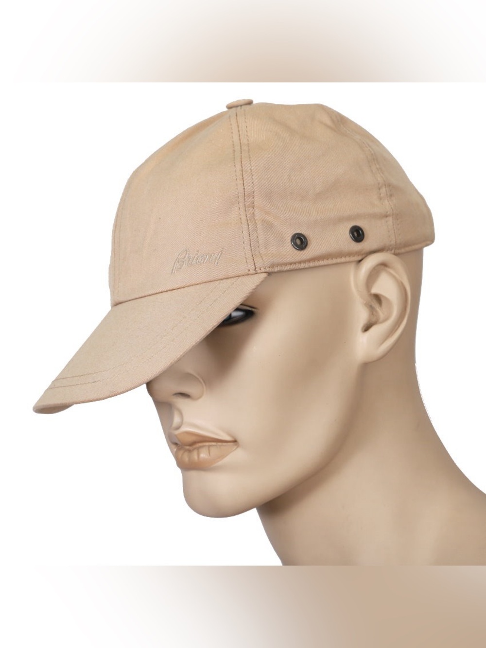 Brioni Beige Tan Cotton Baseball Cap with logo adjustable one size